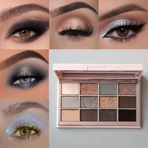 Palette Professionale per Trucco <span class=keywords><strong>Occhi</strong></span> Smokey Argento, Ombretti Grigi Brillanti, Trucco <span class=keywords><strong>Occhi</strong></span> Nero Scuro, <span class=keywords><strong>Occhi</strong></span> Smokey Morbidi - Product Image 4