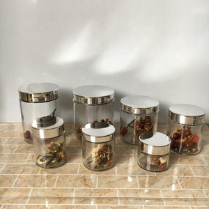 Pots de <span class=keywords><strong>miel</strong></span> en verre cosmétique à large bouche droite ronde 100ml 500ml avec couvercles pour bougies de stockage des aliments - Product Image 4