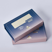 Boîte à bijoux magnétique personnalisée avec miroir, boîte cadeau pour cosmétiques, ongles, cils, emballage avec miroir