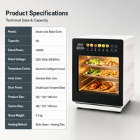Four à vapeur et à cuisson 18L, four électrique de comptoir avec générateur de vapeur, 1600W, commande tactile