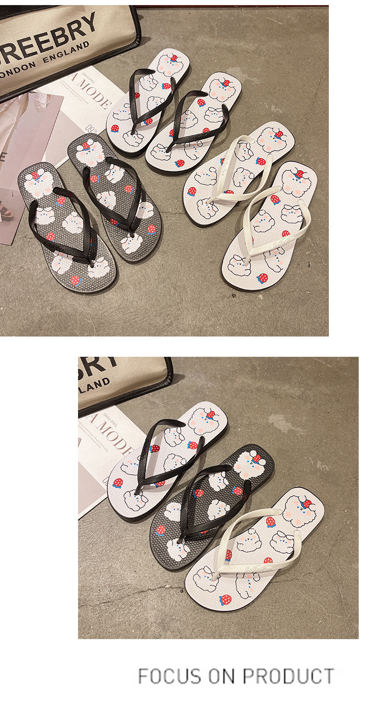 Fashion Printing Women Filp Flops Slippers Custom Design PVC Filop-flops Ladies Wholesale