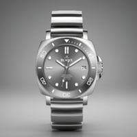Damaststahl |   Saphir 40mm Herren Luxus-Geschäftsuhr (100BAR Wasserdicht, Leuchtend, Individuell Anpassbar) - für Elite Automatik-Taucheruhr