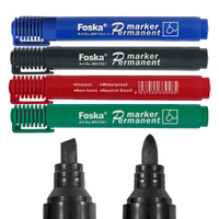 Stylos permanents Foska sans saignement bleu rouge vert noir 4mm pointe fine et pointe biseautée stylo marqueur de peinture avec encre longue durée