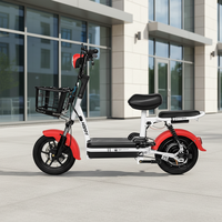 Vélo électrique urbain Little Prince pour adultes, cadre en acier haute teneur en carbone de 14 pouces, moteur à moyeu arrière, batterie au plomb-acide 48V, 2 personnes, 35-45 km d'autonomie