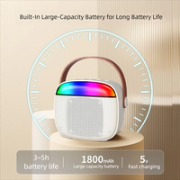 Mini karaoké personnalisé pour haut-parleur de 2,5 pouces, 2 micros sans fil, lumière RVB colorée, 6W haute puissance, portable, Android, AM/FM