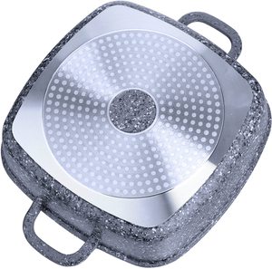 28 cm ustensiles de cocina Poele un soupe carree en marbre no foto de bosque poele peu profonde avec le gusta inductif utensilios de cocina conjunto - Product Image 6