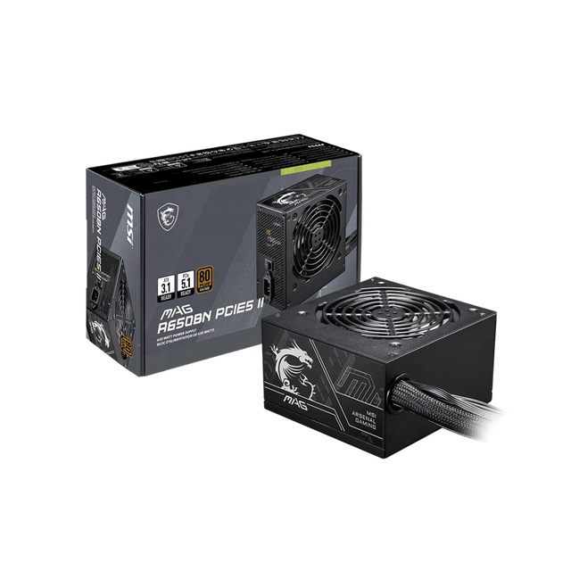 For MSI MAG A650BN 80+Bronze Full Modular 650W Power Supply 12V-2x6 Cable 24pin Native Desktop PSU for RTX40/50 GPU Gaming PCs