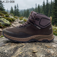 Botas de Senderismo de Gamuza Impermeables para Hombre ELKLAND, Puntera Cerrada, Suela de Goma, Entresuela de EVA, Zapatos de Trekking para Todas las Estaciones