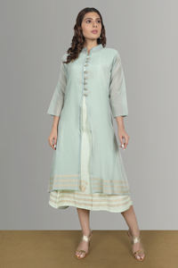 Elegante vestido de traje Chanderi para ocasiones festivas, vestido Chanderi - Product Image 4