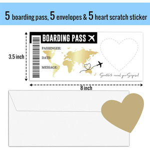 Tarjeta dorada para rascar, regalo de cumpleaños DIY, billete sorpresa, papel de aluminio para rascar, billete de viaje, tarjeta de embarque para niños y adultos - Product Image 2