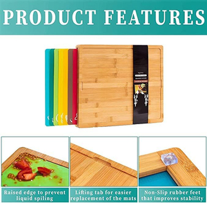 7 색 코드 PP 매트가있는 대나무 나무 도마 - Product Image 2