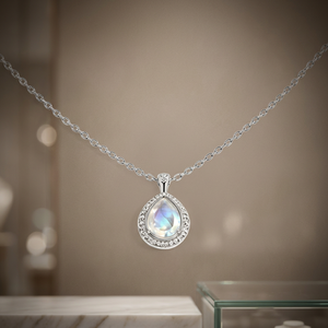 Collar con Colgante de Concha de Plata 925, Chapado en Rodio, Cadena de Caja, Joyería Minimalista para Mujer, Regalo de Compromiso, Boda, Uso Diario - Product Image 2