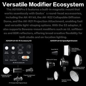 <span class=keywords><strong>Flash</strong></span> para Exteriores Godox AD100 Pro <span class=keywords><strong>II</strong></span> de 100 Ws, 2.4G TTL, <span class=keywords><strong>Flash</strong></span> de Fotografía, <span class=keywords><strong>Flash</strong></span> de Bolsillo HSS para Retratos y Grabaciones en Sitio - Product Image 5