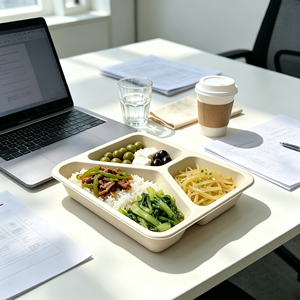 Contenedor <span class=keywords><strong>de</strong></span> Alimentos Biodegradable para Llevar, con Múltiples Compartimentos, para Preparación <span class=keywords><strong>de</strong></span> Comidas, Hecho <span class=keywords><strong>de</strong></span> Pulpa <span class=keywords><strong>de</strong></span> <span class=keywords><strong>Caña</strong></span> <span class=keywords><strong>de</strong></span> Azúcar, Ecológico - Product Image 4