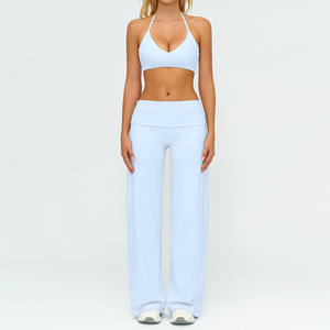 4 Pieces Halter Neck Plaid Color Heart Print Active Wear <strong>Shorts</strong> Women's Workout Pilates Yoga Sportswear Set - Product Image 5