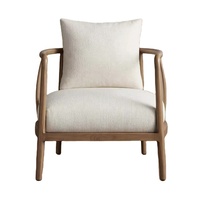 Fauteuil moderne et simple, structure en bois massif, revêtement en tissu, idéal pour le salon comme chaise longue