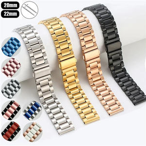 Correa de reloj inteligente de acero inoxidable para Samsung Galaxy Watch <span class=keywords><strong>7</strong></span> 6 Classic 5 <span class=keywords><strong>Pro</strong></span> 4, 18mm, 20mm, 22mm, tres cuentas - Product Image 3