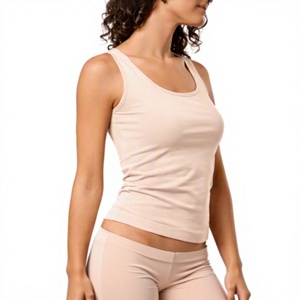 Camisetas sin mangas de verano para mujer, informales, de color sólido, transpirables, de secado rápido, sostenibles, con cuello redondo, ajustadas, de algodón, para hacer ejercicio. - Product Image 5