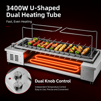 Nouveau Grill Électrique Rotatif Automatique Sans Fumée en Acier Inoxydable pour Brochettes de Mouton, 16 Brochettes, 3400W, Multifonctionnel Intérieur/Extérieur