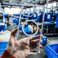 Funda Magnética Transparente para Teléfono PC para iPhone 16 15 14 13 12 11 Pro Max, Cubierta Transparente Antiamarilla a Prueba de Golpes con Caja de Empaque