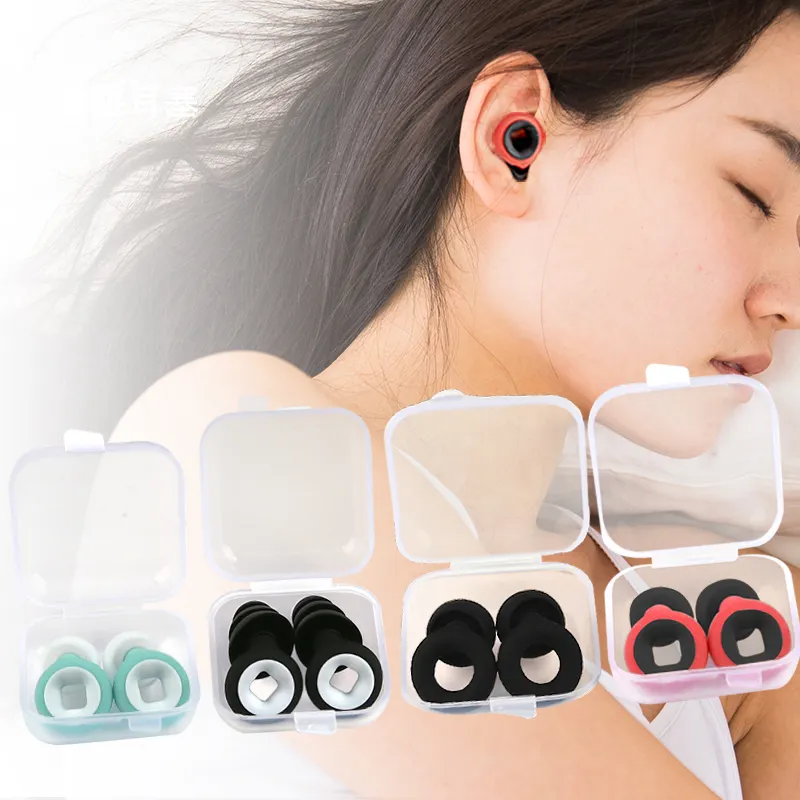 Reusable Silicone Ear Plug Sound Reducing Safety Hearing Protection sleeping Silicone Earplugs Ear Plugs For Sleeping