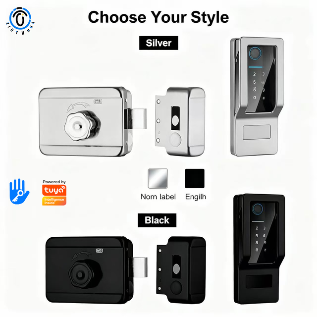 Security Tuya Wifi Fingerprint Biometric Digital Code Ttlock Wifi Smart Front Door Lock