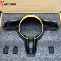 Housse de volant de voiture en fibre de carbone 2022 2023 2024 2025 2026 pour Porsche Taycan Panamera Macan Cayenne 911 992