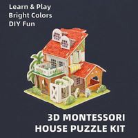 Kit de Rompecabezas de Papel DIY Unisex de Alta Calidad, Casa de Muñecas de Papel Educativa en 3D, Regalo