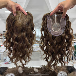 Topper de Cabello Humano Virgen 100% de Venta Caliente de Fábrica, Base Mono 3*5 + Wef para Mujeres, Sin Enredos, Sin Caída, Aspecto Hermoso - Product Image 4
