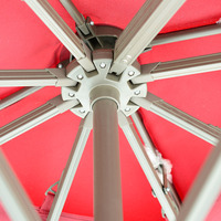 Parasol de jardin extérieur en forme de banane, imperméable, avec lumières LED solaires, mât latéral en acier