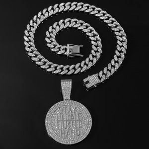Punk Hiphop Style Multiple Models Circular Pendant Necklace Gold <b>Silver</b> Plated <b>Cuban</b> <b>Link</b> <b>Chain</b> Men's Necklaces Fashion Jewelry - Product Image 2