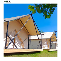 Tente de safari de luxe pour glamping avec toilettes, tente en toile écologique quatre saisons pour hôtel-resort, idéale pour projets de camping et de villégiature