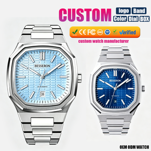 Reloj Mecánico Automático para Hombre BESSERON, Esfera Azul Hielo, Caja de Acero Inoxidable Poligonal de 42 mm, Resistente al Agua 5 ATM, Lujoso y Moderno - Product Image 4