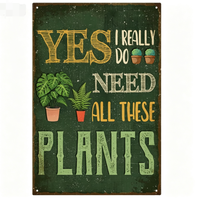 Panneaux en fer amusants pour jardin, décorations murales intérieures rétro pour les amoureux des plantes, résistants à l'eau, écologiques et résistants aux UV