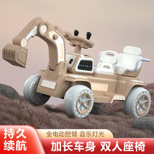 Voiture électrique pour enfant Hums, excavatrice à deux places, pour enfants de 2 à 4 ans, jouet véhicule d'ingénierie avec lumières et sons - Product Image 2