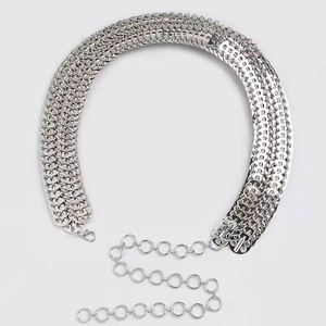 Rhinestone Crystal <b>Chain</b> Embellished Metal Iron Women's Stylish Wedding Sash Waist <b>Chain</b> <b>Belt</b> Customized Color Size High Quality - Product Image 6