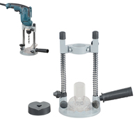 Support de perceuse et guide en aluminium, base de 100 mm, déplacement du mandrin, support de perceuse manuel portable et compact pour le travail du bois et le bricolage