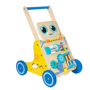 Marche-bébé en bois avec engrenages et perles - Jouet éducatif pour apprendre à marcher pour les enfants de 3 ans - Product Image 3