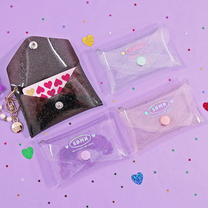 Korean style PVC transparent <b>card</b> <b>holder</b>, jelly-like <b>card</b> <b>holder</b>, business <b>card</b> <b>holder</b>, coin purse, key pouch, public transport - Product Image 1