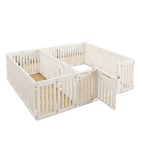 Parc intérieur pour animaux de compagnie de 70cm avec cloison de porte Clôture pour chat en plastique pour parc de jeux pour bébés et petits animaux