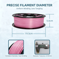Filamen Printer 3D PLA Matte Rainbow Diameter 1.75mm 1kg Akurasi Dimensi 0.002mm Ketahanan Lebih Kuat Gulungan Rapi 200C