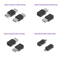Adaptador Micro Mini USB-C a USB B OTG 2.0, Convertidor para PC Gaming, Adaptador de Alimentación, Transferencia de Datos USB 2.0