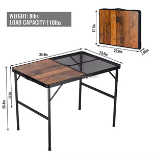 Portable Outdoor Wine Picnic Camping <strong>Table</strong> Set Adjustable Height Aluminum Folding Design Lightweight Metal Construction for - Product Image 6