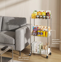 Étagère de rangement en plastique à plusieurs niveaux avec roulettes, imperméable et empilable (Vente mondiale)