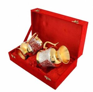 Mug à Moscow Mule en laiton doré avec poignée en relief, tasse à boire de 18 fl oz pour la maison, le bureau, les mariages, le Nouvel An, Diwali, Noël, cadeau - Product Image 2