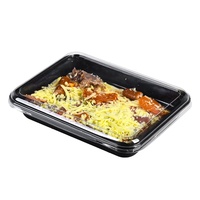 CPET recyclé ovable 2 compartiments scellant emballage alimentaire jetable compagnie aérienne conteneur CPET avec film anti-buée