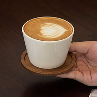 Tasse à café en céramique lisse de style japonais, minimaliste, blanche unie, conique, pour latte art