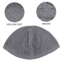 Bonnet de Prière en Crochet Kufi Islamique Homme, Chapeau Musulman en Coton pour Homme, Calotte Islamique Turque Namazi