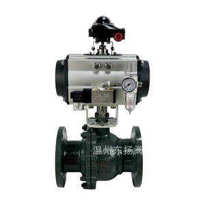 วาล์วบอลหน้าแปลนเหล็กกล้าคาร์บอนแบบนิวเมติก Dongyang รุ่น Q641F DN100 วาล์วควบคุมระบบอัตโนมัติอุตสาหกรรม - Product Image 5