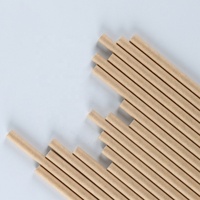 Paille en papier Kraft brun bambou brut, pour fête, anniversaire, mariage